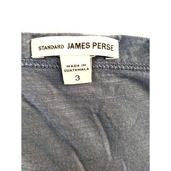 Standard James Perse Tee Shirt Size 3 Large Blue Gray Short Sleeves Cotton Modal - Picture 8 of 8